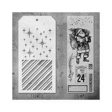 Tim Holtz Mixed Media Stamps & Stencil - Vintage Holidays THMM131