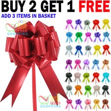 LARGE 50mm PREMIUM GIFT PULL BOW WEDDING CAR BIRTHDAY FLOWER HAMPER BOWS UK