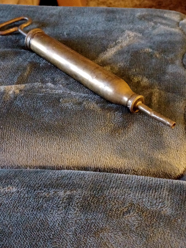 Antique brass grease gun - antique,