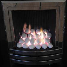 Pebbles Gas Electric Fire Replacement Ceramic White Coals Universal Large