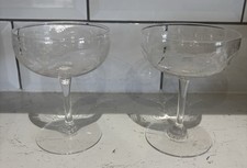 2 Vintage Crystal Etched