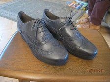 Grey leather brogue shoes by Tamaris - size 7