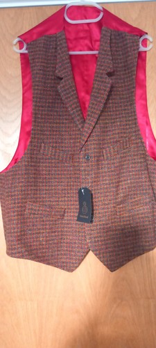 Harris tweed waistcoat size l - size,