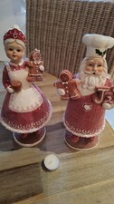 Homesense Mr & Mrs Claus 28cm Christmas Gingerbread Figures 2No GREAT PRICE !!
