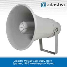 Adastra MH15V 15W 100V Round Horn Speaker IP66 Weatherproof White PA Tannoy