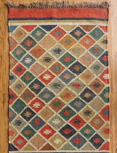 Wool kilim jute - jute, rug