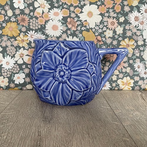 Cornflower blue ceramic jug - blue,