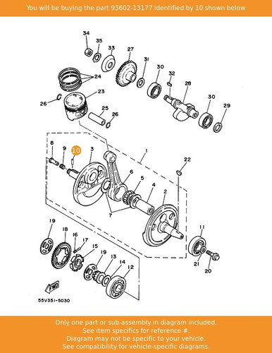 Yamaha pin dowel 93602 13177 - yamaha, dowel,