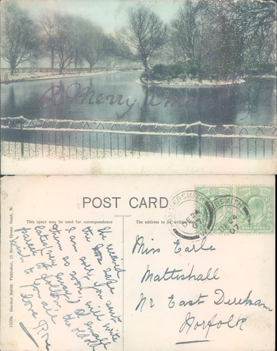 Winter scene with - , pond
