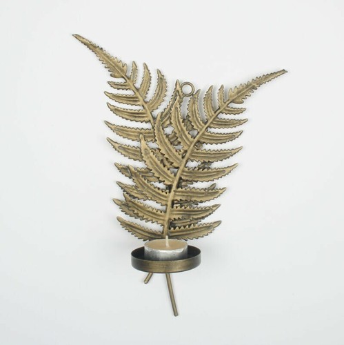 Gold feather wall candle - gold,