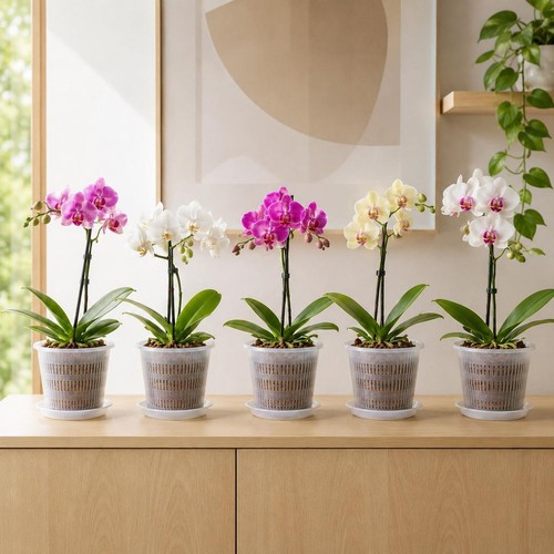 5pcs clear orchid pots with - clear,