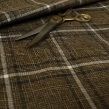 New Furnishing Quality Woven Tartan Fabric Upholstery In Brown Black Colour