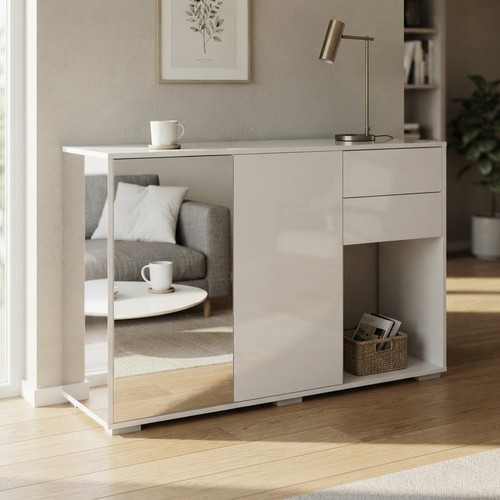 White high gloss sideboard - white,