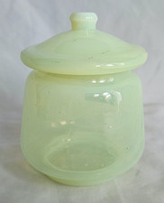GORGEOUS VASELINE OPALINE ENGLISH LATE 19TH CENTURY ART NOUVEAU LIDDED JAR