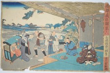 Japanese color woodblock print, 19th century. Original by Utagawa Kunisada...