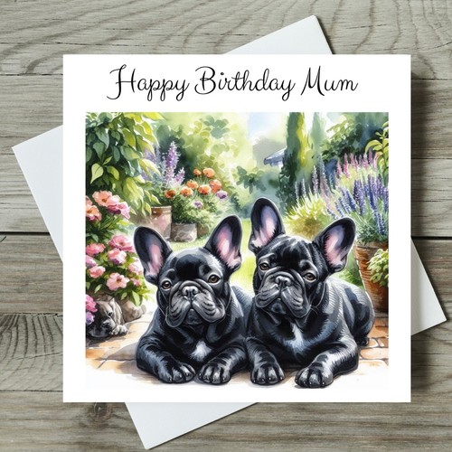 French bulldog card - bulldog,