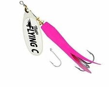 Mepps Flying C Single/Treble Hook Fishing Lure, 5/8-Oz, Hot Pink Silver FC58-HPS