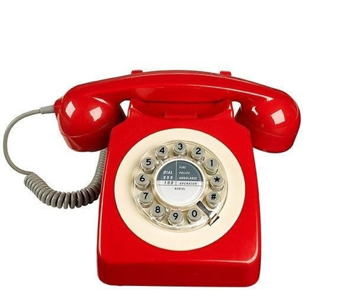Retro telephone red vintage - red,