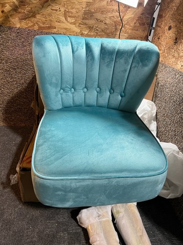Green velvet armless accent - velvet,