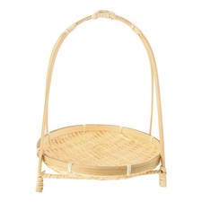 Bamboo Weaving Straw Baskets Tier Rack Wicker Fruit Bread Food Storage2536