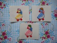 Cute vintage sew on fabric patches, appliques, motifs - cute/kitsch ducks/geese
