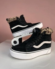 Vans Sk8-Hi Platform 2.0 Fur Lined - Black/ Leopard, UK 4 / EU 36.5 (Worn Once)