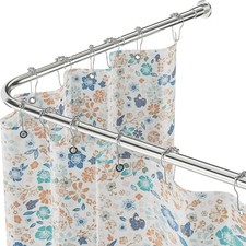Shower Curtain Rail,Corner Shower Curtain Rod, Wall Mounted Curved Shower Rail
