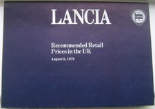 Lancia Price List  1979 August