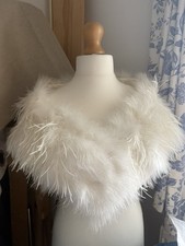  Feather shawl cape cream  colour party  night out   Winter  