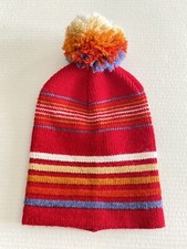 VTG Wigwam Ski Winter Hat Beanie Pom Pom Rainbow Red Stranger Things 80’s 90’s