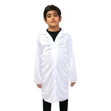Kids White Scientist / Einstein / Doctor / Nurse / Fancy Dress Lab Coat Overalls