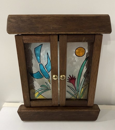 Vintage stained glass - vintage, open