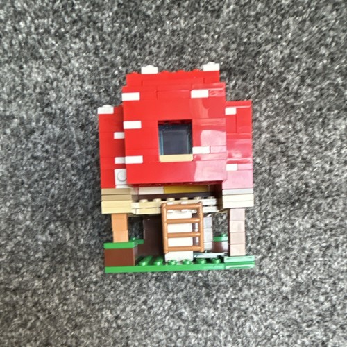Lego red white mushroom house - mushroom,