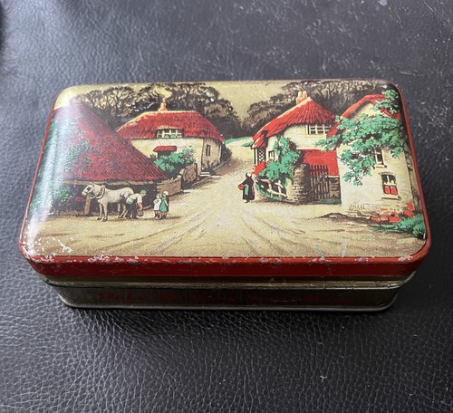 Vintage blue bird toffee tin - vintage,