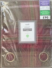 Dunelm Everett Red & Green Checked Eyelet Curtains 66" x 54", 90" x 54" Pair