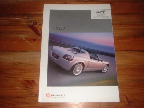 Vauxhall vx220 sales brochure - vx220,