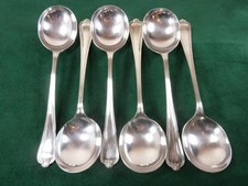 6 nice Vintage Soup Spoons Jesmond pattern Silver plated EPNS A1 #1