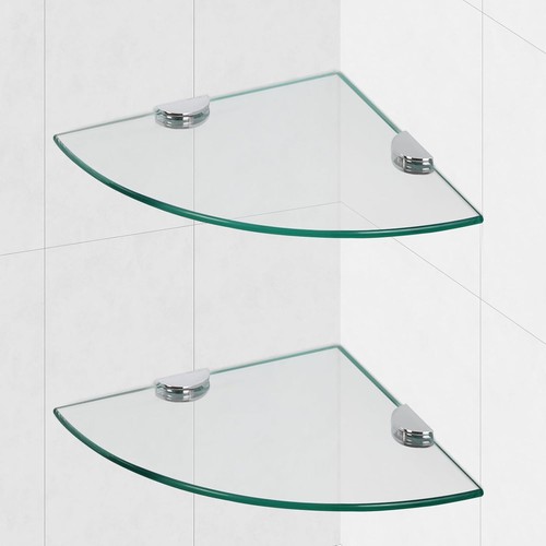 Glass corner shower shelves - shower,