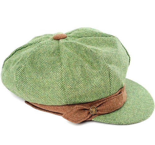 Ladies green herringbone baker - ladies,