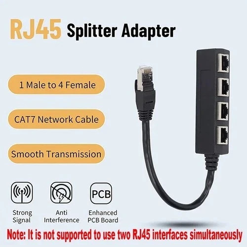 Rj45 splitter adapter 2 - rj45, to
