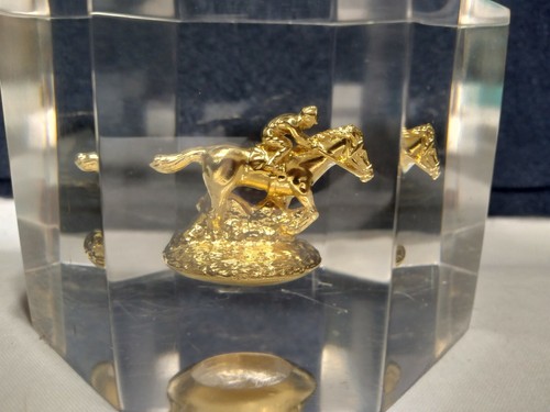 Octagonal lucite cube gold - cube,