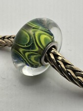 Trollbeads - Authentic - Genuine - Unique OOAK - Green And Yellow Waves
