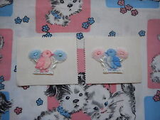 Cute vintage sew on fabric patches, appliques, motifs - small kitsch bird/birds