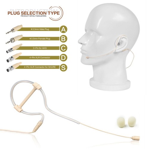Beige single earhook mic - beige,