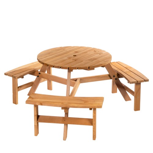 Outdoor round picnic table - round,