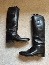 Manfield Vintage Tall Leather Riding Boots Black Womens Measurements In Desc