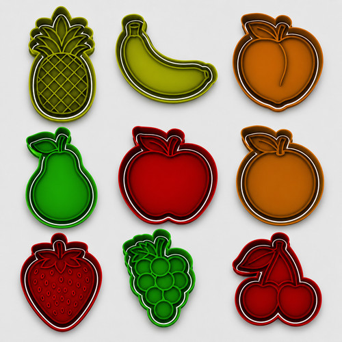 Fruits cookie cutters - fruits, +