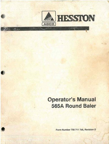 Hesston round baler 565a - hesston,