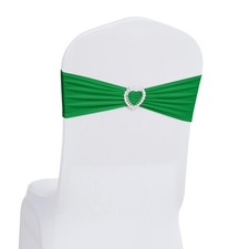 Pack of 120 Spandex Chair Sashes Bows Stretch Chair Cover Band with Buckle Sl...