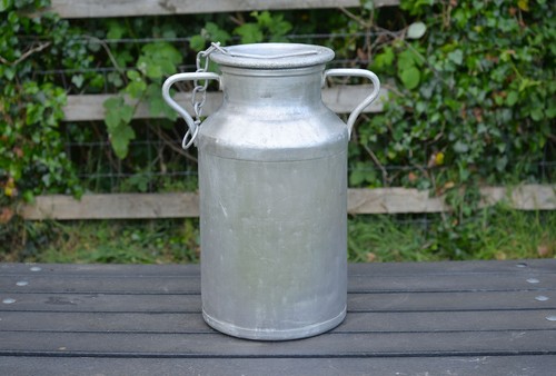 Vintage old aluminium - , milk